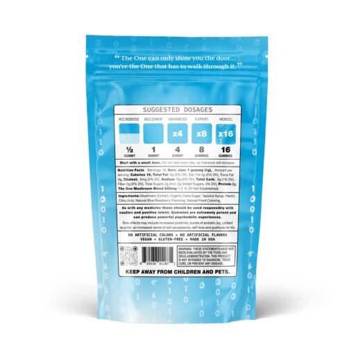 THE ONE: 16-Count 250mg Microdose Gummies with Mushroom Extract - Blue Raspberry - Image 2