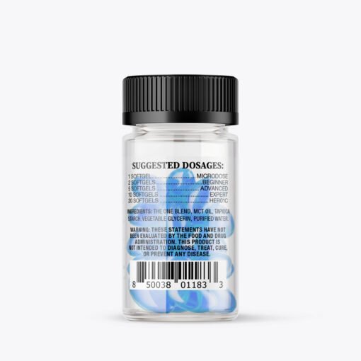 THE ONE: 20-Count 250mg Microdose Soft Gels - Blue - Image 2